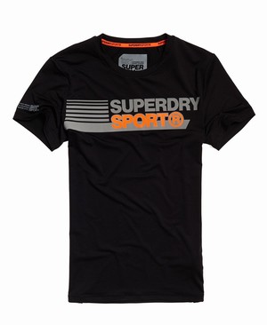 Superdry Active Tight Graphic Férfi Pólók Fekete | KHAZM8273